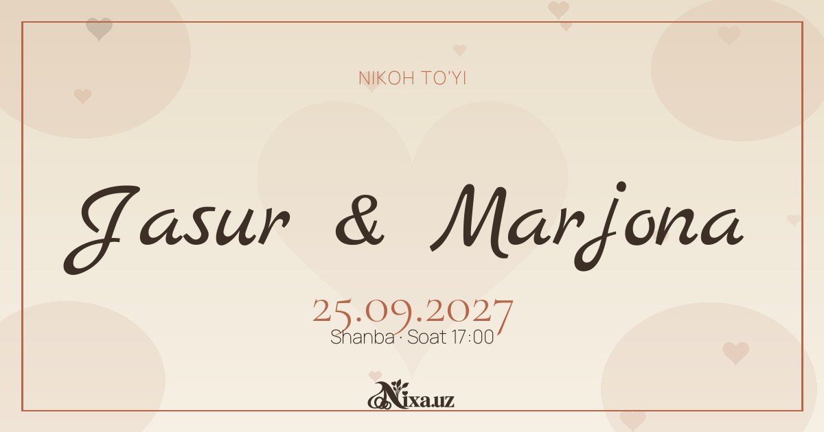 Бохо-пампас — шаблон свадебного приглашения (Jasur & Marjona)