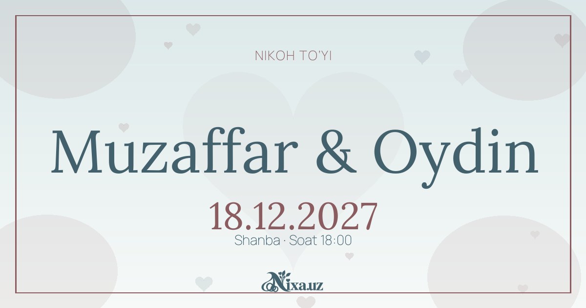 Qishki qog‘oz sahnasi — to‘y taklifnomasi shabloni (Muzaffar & Oydin)
