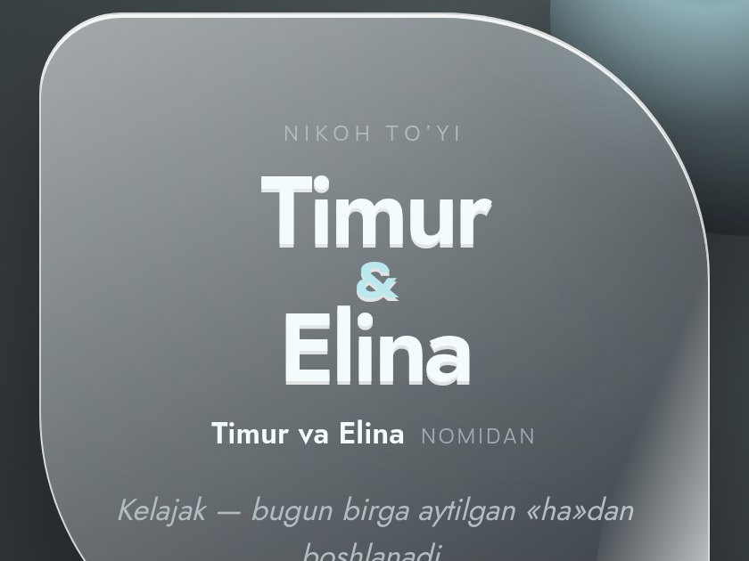 Xrom — elektron to‘y taklifnomasi shabloni